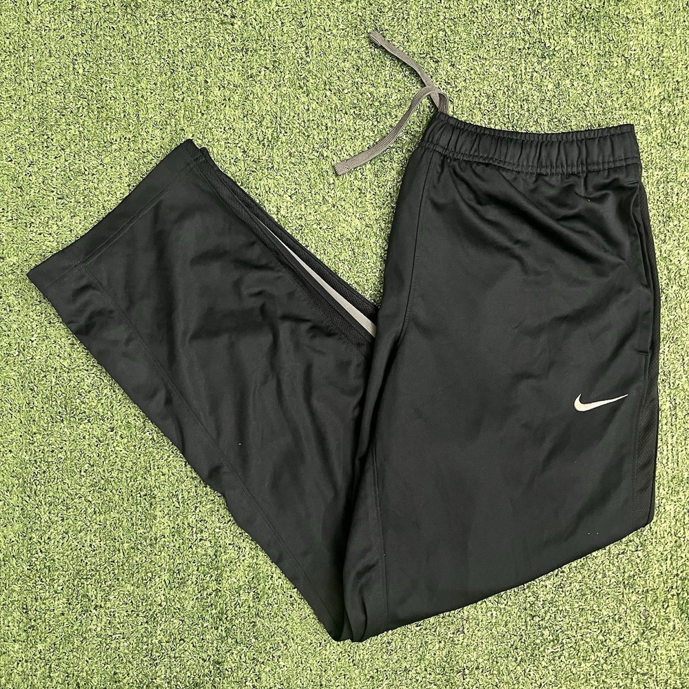 Vintage Y2K Shiny Nike Navy Sweatpants Track Pants Wide Leg Drawstring Striped